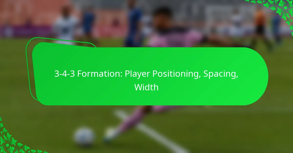 3-4-3 Formation: Player Positioning, Spacing, Width