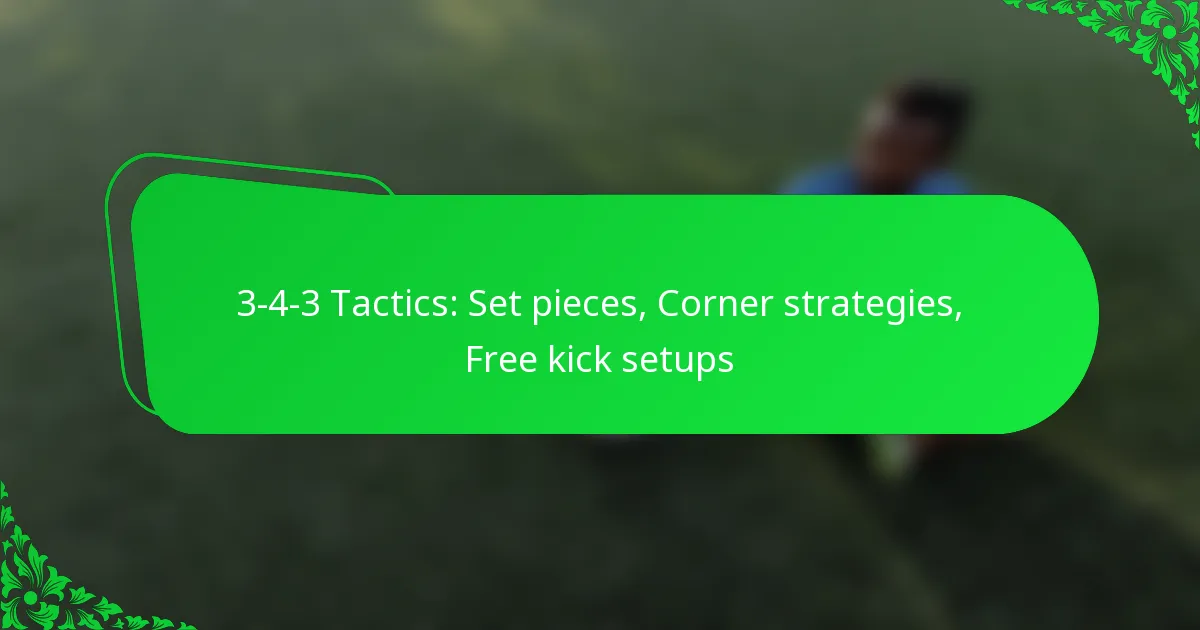 Mastering 3-4-3 Tactics: Set Pieces, Corners, and Free Kicks Explained